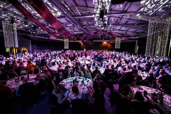 Dinner at the 2023 aquaculture awards event.