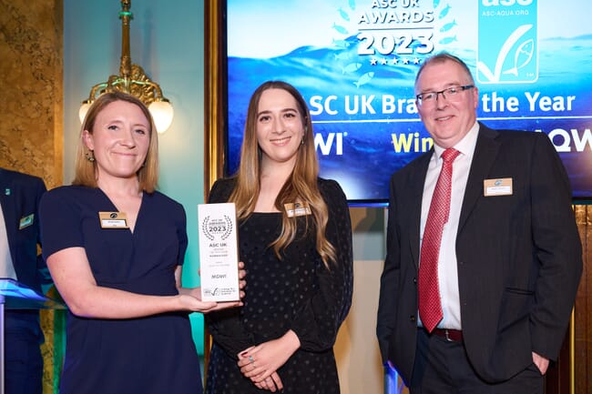 People winning a sustainability award.