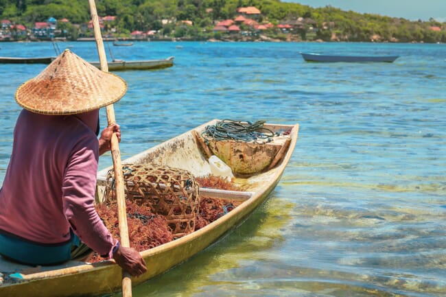 person in a canoe